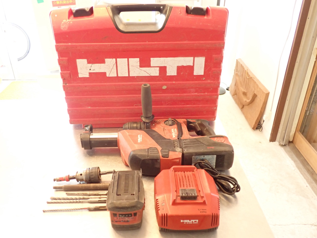 品 HILTI ヒルティ 36V 充電式 ロータリーハンマードリル TE6-A36 集じんシステム TEDRS-6-A ※本体+バッテリ2個+充電器+ケースセット